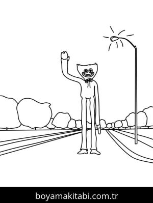 Huggy Wuggy boyama sayfası – PDF indir, sevimli karakter