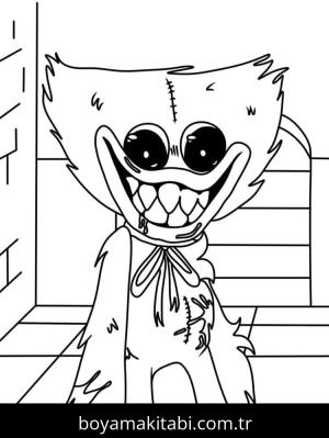 Huggy Wuggy boyama sayfası – kolay boyama, eğitici aktivite