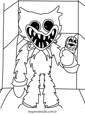 Huggy Wuggy boyama sayfası – renkli çizimler, okul öncesi