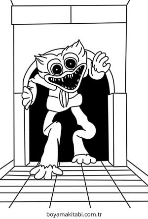 Huggy Wuggy boyama sayfası – çocuklar için, çizgi film temalı