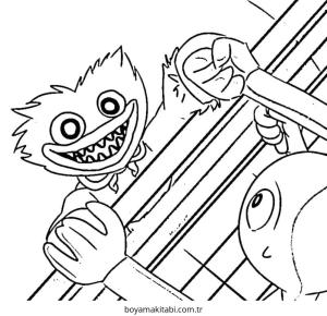 Huggy Wuggy boyama sayfası – evde etkinlik, ücretsiz yazdır