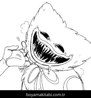 Huggy Wuggy boyama sayfası – sevimli karakter, sanatsal çalışma