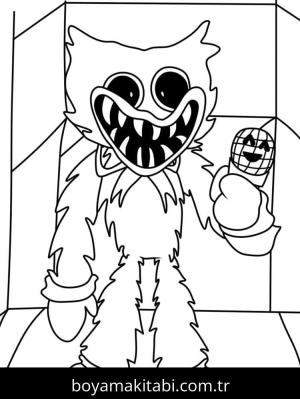 Huggy Wuggy boyama sayfası – kolay boyama, eğitici aktivite