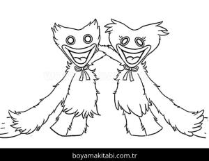 Huggy Wuggy boyama sayfası – el becerilerini geliştirir, boyama çalışması