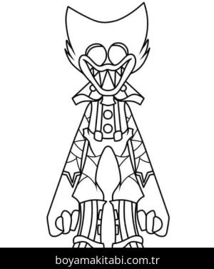 Huggy Wuggy boyama sayfası – el becerilerini geliştirir, boyama çalışması