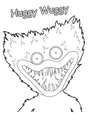 Huggy Wuggy boyama sayfası,  coloring page, Huggy Wuggy korkutucu görünüyor, 