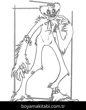 Huggy Wuggy boyama sayfası – okul öncesi, evde etkinlik