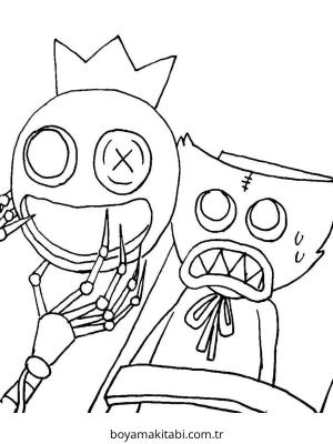 Huggy Wuggy boyama sayfası – kolay boyama, eğitici aktivite