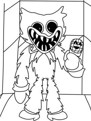 Huggy Wuggy boyama sayfası,  coloring page, Huggy Wuggy çok korkutucu, 