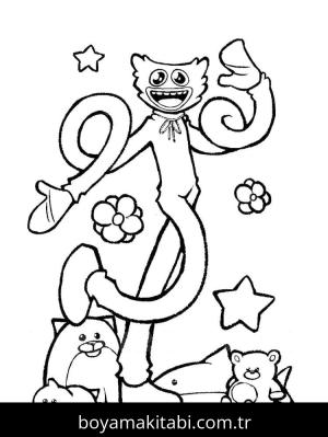 Huggy Wuggy boyama sayfası – renkli çizimler, okul öncesi