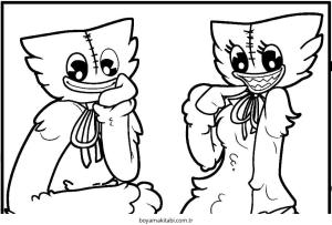 Huggy Wuggy boyama sayfası – basit çizim, kolay boyama