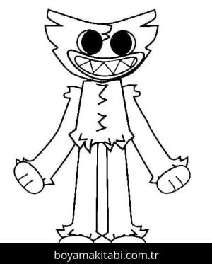 Huggy Wuggy boyama sayfası – eğlenceli etkinlik, el becerilerini geliştirir