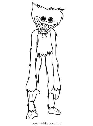 Huggy Wuggy boyama sayfası – eğlenceli etkinlik, el becerilerini geliştirir