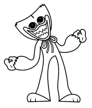 Huggy Wuggy boyama sayfası,  coloring page, Huggy Wuggy Gülüyor, 