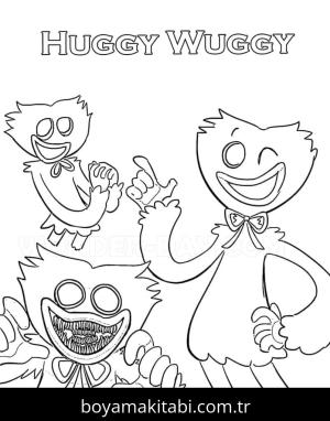 Huggy Wuggy boyama sayfası – basit çizim, kolay boyama