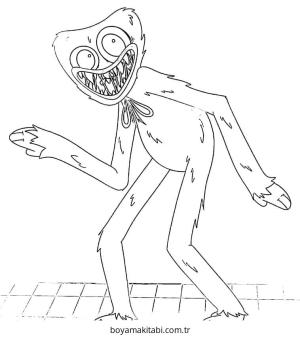 Huggy Wuggy boyama sayfası – eğitici aktivite, yaratıcılık