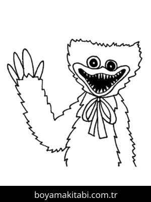Huggy Wuggy boyama sayfası – basit çizim, kolay boyama