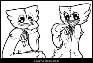 Huggy Wuggy boyama sayfası – sevimli karakter, sanatsal çalışma