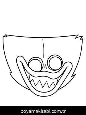 Huggy Wuggy boyama sayfası – çizgi film temalı, basit çizim