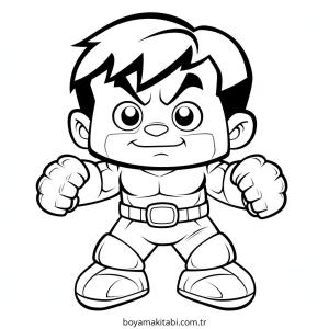 Hulk boyama sayfası – eğlenceli etkinlik, el becerilerini geliştirir