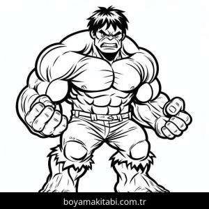 Hulk boyama sayfası – basit çizim, kolay boyama