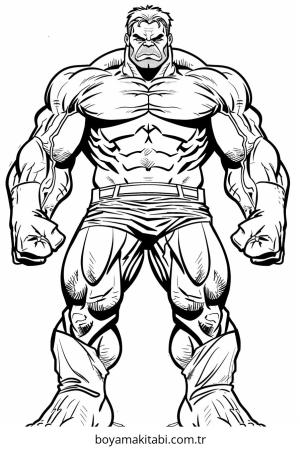 Hulk boyama sayfası – basit çizim, kolay boyama