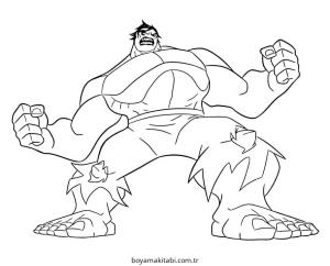Hulk boyama sayfası – renkli çizimler, okul öncesi