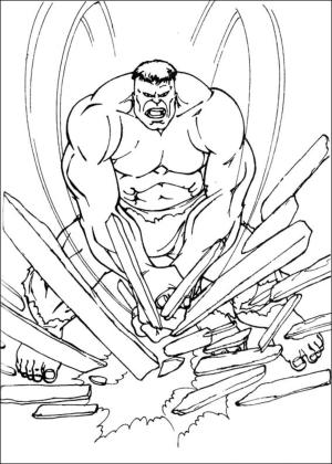 Hulk boyama sayfası, coloring page, Hulk Ahşap Kırmak,