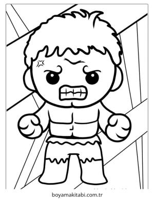 Hulk boyama sayfası – çizgi film temalı, basit çizim