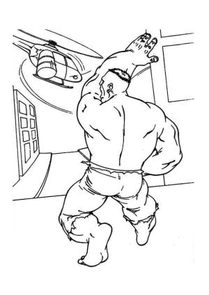 Hulk boyama sayfası, coloring page, Hulk ve Helikopter,