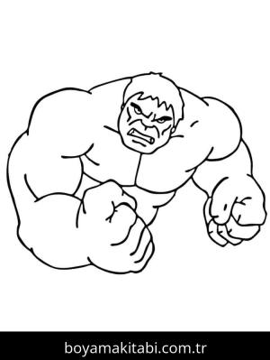 Hulk boyama sayfası – sevimli karakter, sanatsal çalışma