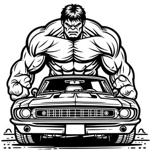 Hulk boyama sayfası, coloring page, Hulk Arabası,