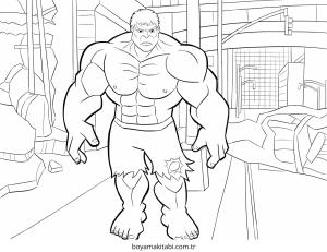 Hulk boyama sayfası – sevimli karakter, sanatsal çalışma
