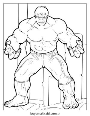 Hulk boyama sayfası – eğlenceli etkinlik, el becerilerini geliştirir