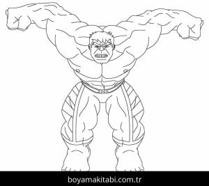 Hulk boyama sayfası – çizgi film temalı, basit çizim