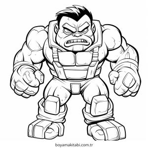 Hulk boyama sayfası – PDF indir, sevimli karakter
