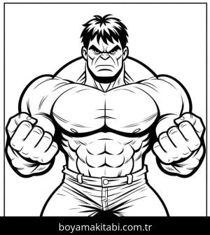 Hulk boyama sayfası – çizgi film temalı, basit çizim