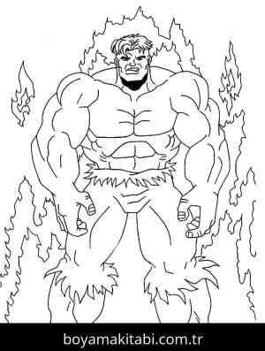 Hulk boyama sayfası – renkli çizimler, okul öncesi