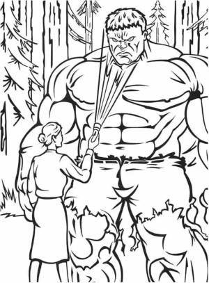 Hulk boyama sayfası, coloring page, Hulk ile Kız,