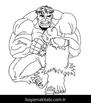 Hulk boyama sayfası – PDF indir, sevimli karakter
