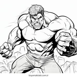 Hulk boyama sayfası – sanatsal çalışma, çocuklar için
