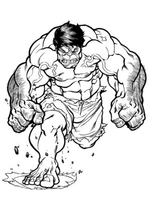 Hulk boyama sayfası, coloring page, Hulk Koşuyor,