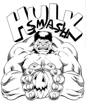 Hulk boyama sayfası, coloring page, Balkabağıyla Hulk,