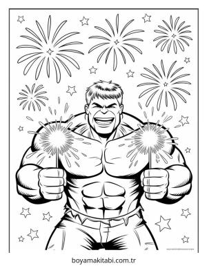 Hulk boyama sayfası – PDF indir, sevimli karakter