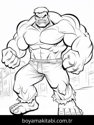 Hulk boyama sayfası – sanatsal çalışma, çocuklar için