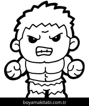 Hulk boyama sayfası – PDF indir, sevimli karakter