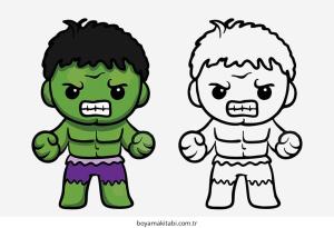 Hulk boyama sayfası – çocuk aktivitesi, PDF indir