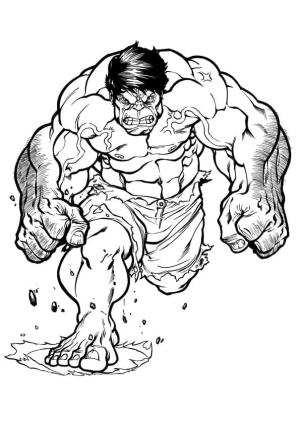Hulk boyama sayfası, coloring page, Koşan Hulk,