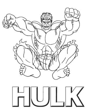 Hulk boyama sayfası, coloring page, Hulk Zıplıyor,