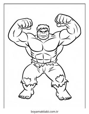 Hulk boyama sayfası – çocuk aktivitesi, PDF indir